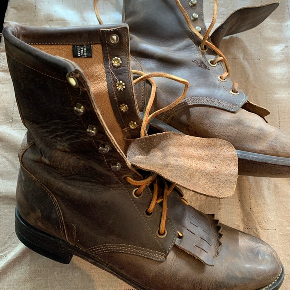 JUSTIN Brown Ladies vintage style boots(DISTRESS) - Picture 7 of 13